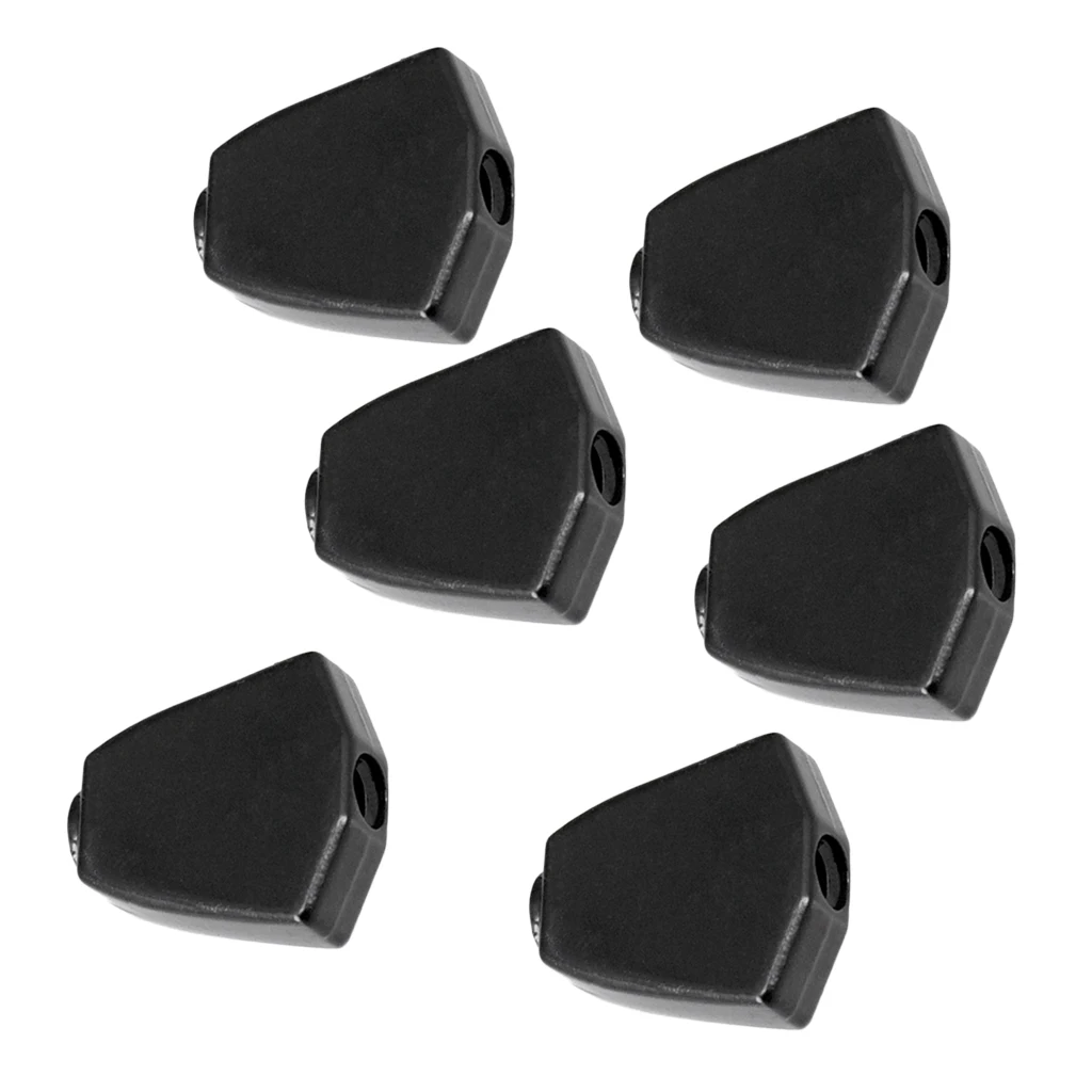 Set of 6 Guitar Tuning Pegs Buttons Replacement Machine Heads Handle Caps, Black