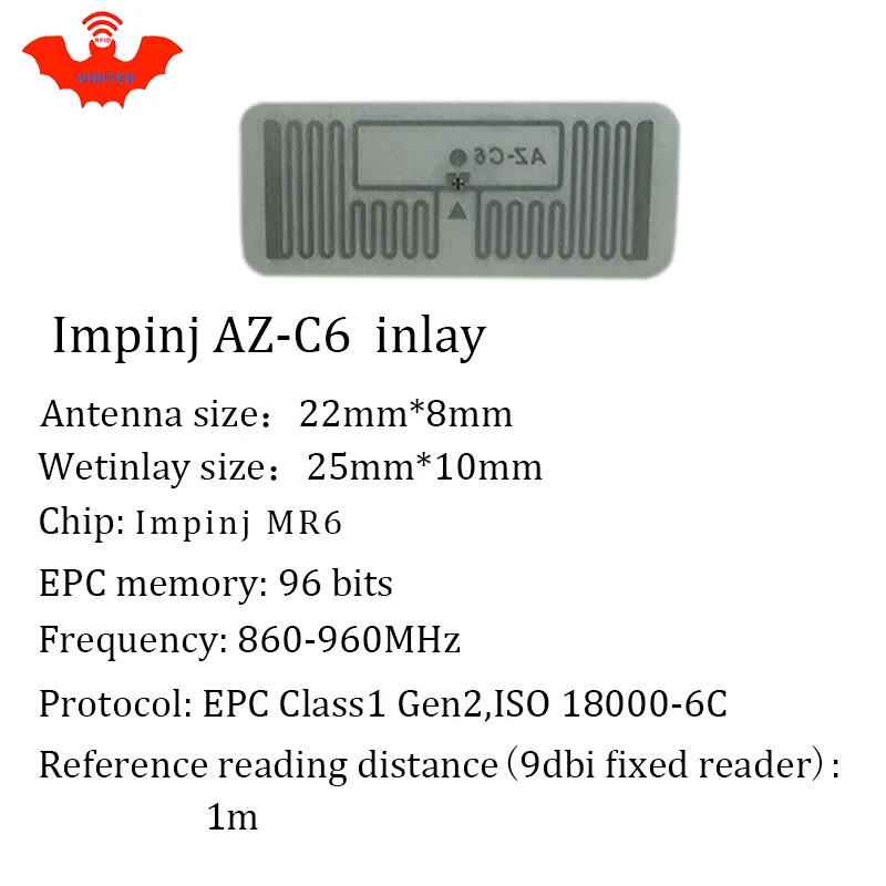 UHF RFID метка EPC 6C наклейка Impinj MR6 AZ C6 влажная инкрустация 915mhz868mhz860 960MHZ 100 шт.