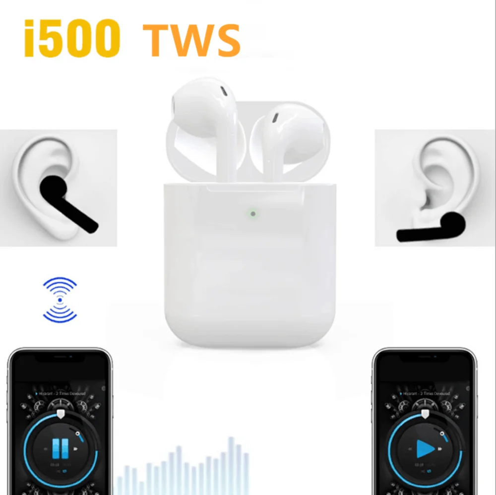 

I500 TWS Bluetooth Earphones Replica1:1 Separate Use QI Wireless Earphone 2 Generations 5D Super Bass Pk I20 I60 I80 I100 I12