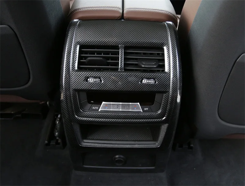 Автомобиль Стайлинг углеродного волокна задний кондиционер вентиляционное отверстие декоративная рамка выход отделка полосы крышка наклейки для BMW X5 G05 аксессуары