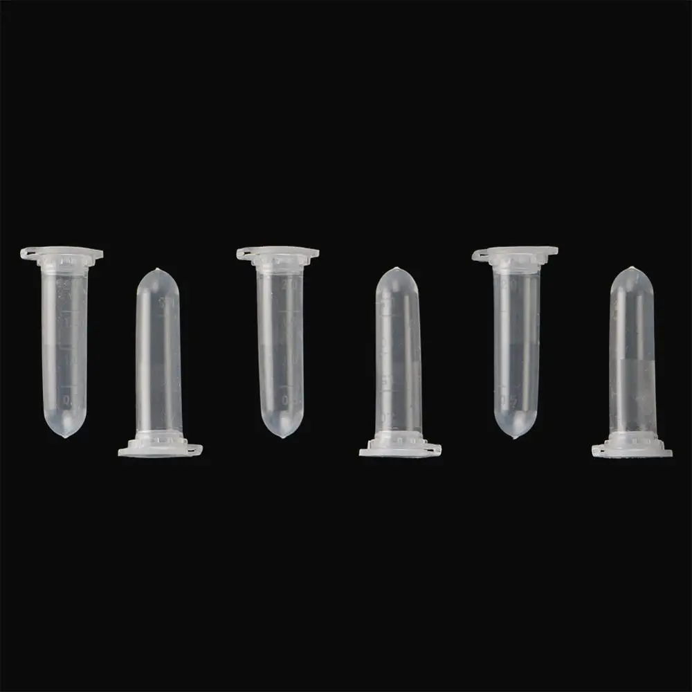 100Pcs 2ml Micro Centrifuge Tube Test Tube Vial Clear Plastic Vials Container Snap Cap Laboratory Sample Storage