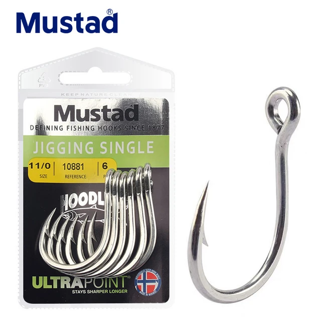 Mustad 10881NP-DT Norway Jigging Fishing Hooks Saltwater for Seabass Fishing  Tackle for Big Game - AliExpress