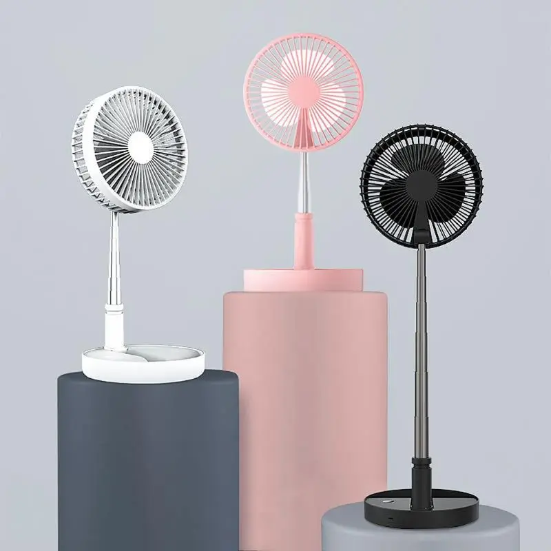 

Folding telescopic USB charging fan home desktop desktop floor mute portable small fan