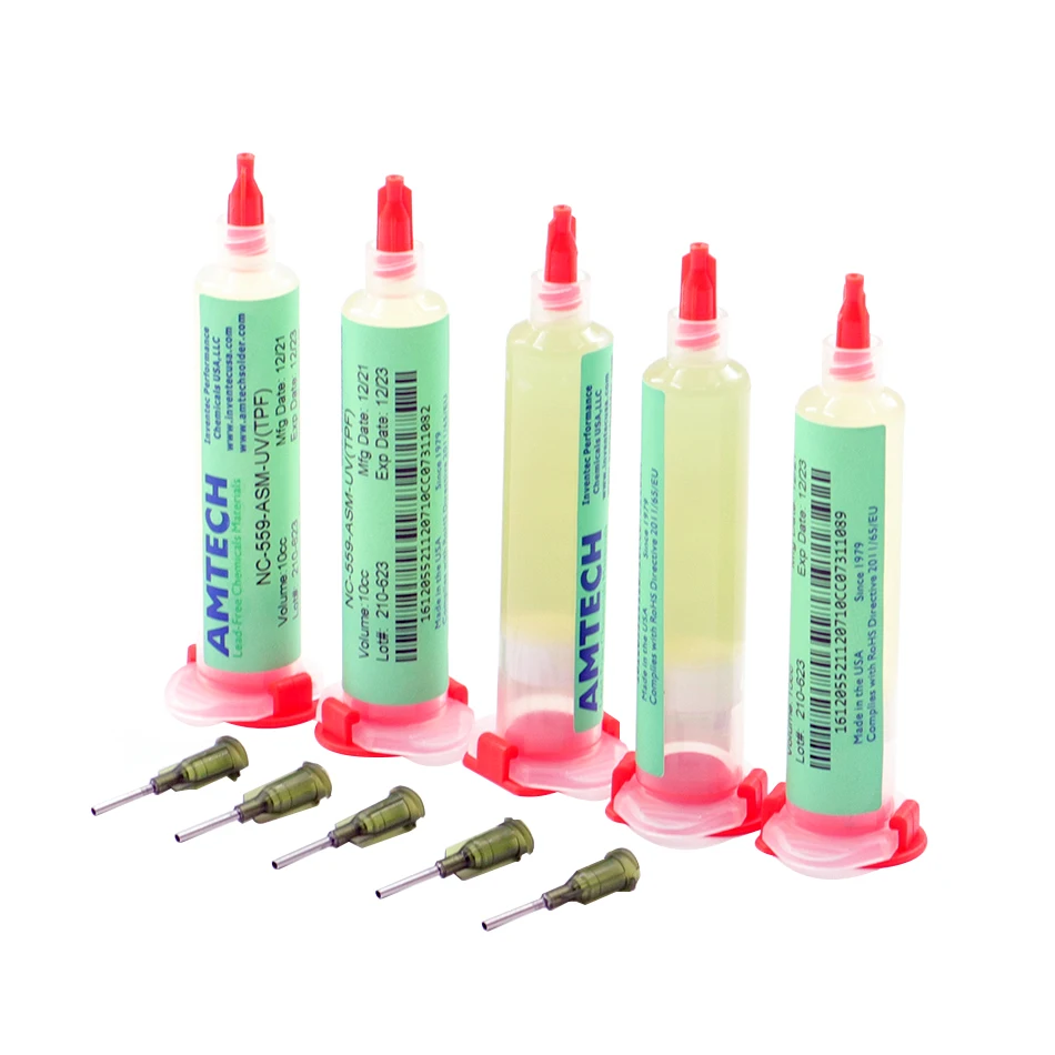 100% original Solder Flux Paste AMTECH 559 10cc NC-559-ASM-UV（TPF） Flux paste lead-free solder paste solder flux + Needles Weldi filler rod Welding & Soldering Supplies