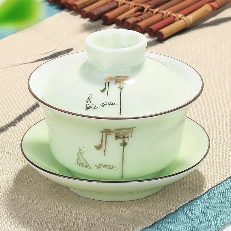 Ручная роспись богатая рыба керамический фарфор Gaiwan китайский чайный набор