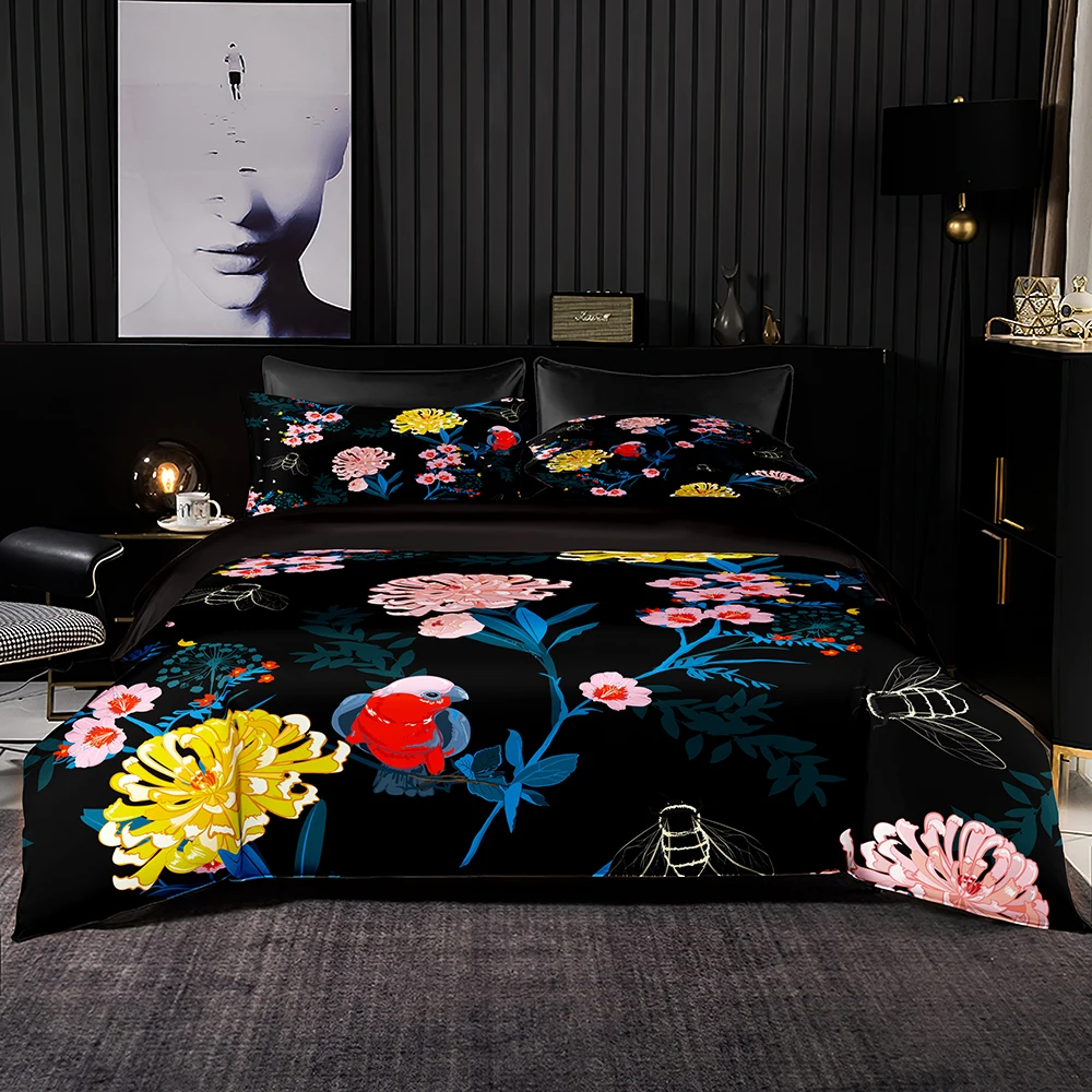 Комплект постельного белья в китайском стиле винтажный цветочный стиль двойная