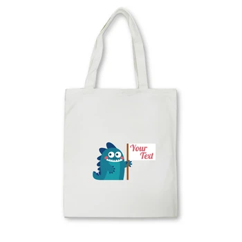 

Funny Cartoon Image Graphics Print Kawaii Tote Bag Shopping DesignZipper Unisex Fashion Travel HarajukuCanvas Bags Reusable