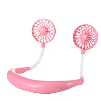

2000 MAre USB Portable Fan Hands-Free Neck Fan Hanging Rechargeable Mini Sports Fans 3 Gears Air Conditioner Adjustable Home