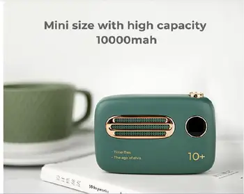 

2020 cute radio mini power bank digital display power bank 10000mah power bank for iphone 11 pro max xiaomi mi9 se