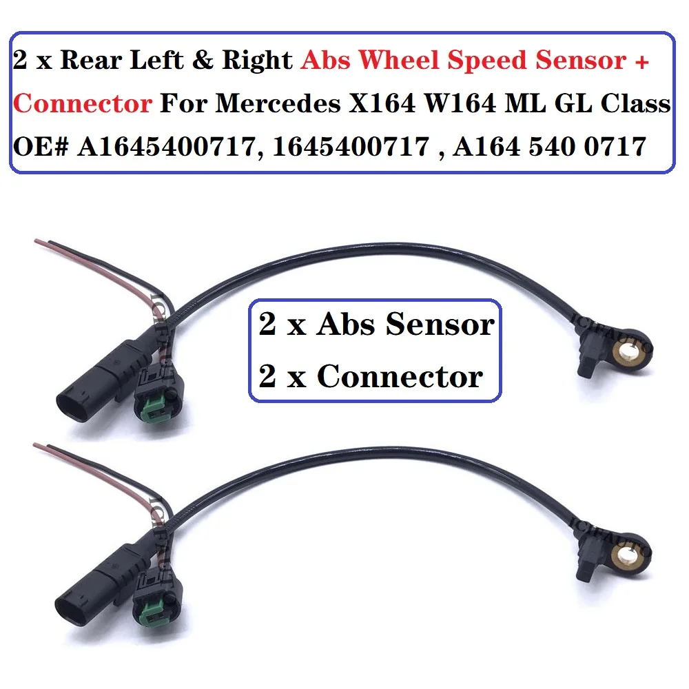 ABS Wheel Speed Sensor Rear 1645400717 Vemo for Mercedes-Benz Brand New Premium 