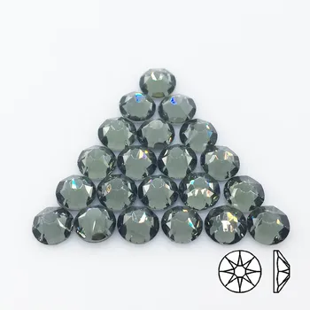 

8 Big 8 Small Size ss10-ss30 Black Diamond Iron On Rhinestones/Hot fix Crystal Rhinestones Strass Sewing & Fabric Garment Stones