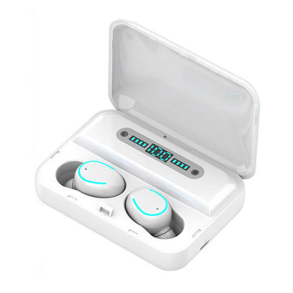 Button control V5.0 Bluetooth стерео наушники беспроводные IPX7 водонепроницаемые сенсорные наушники гарнитура 3600 мАч светодиодный дисплей с аккумулятором чехол - Цвет: Button control