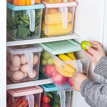 

Thickened Refrigerator Food Storage Containers With Lids Plastic Egg Food Transparent Freezer Box Kitchen Sealed Storage LA720