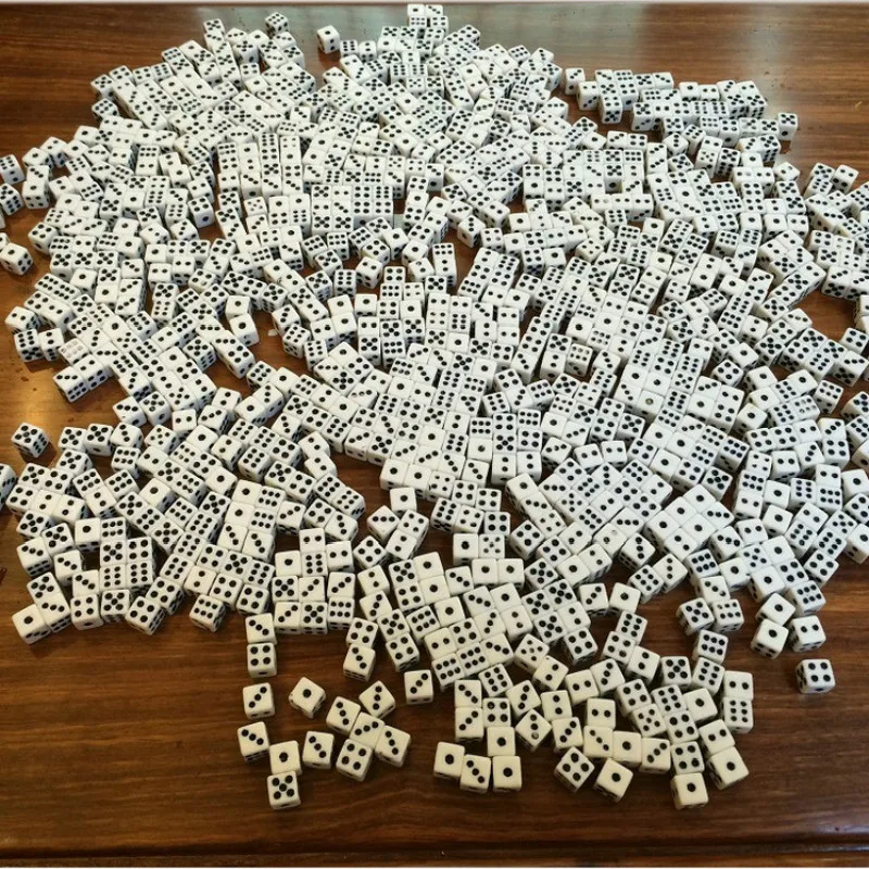 Acrylic Square Corner Dice 1000Pcs/Pack 8mm White Colors Mahjong Jigsaw Cubes Puzzle Mini Game Dice game dice,dice set,acrylic dice
