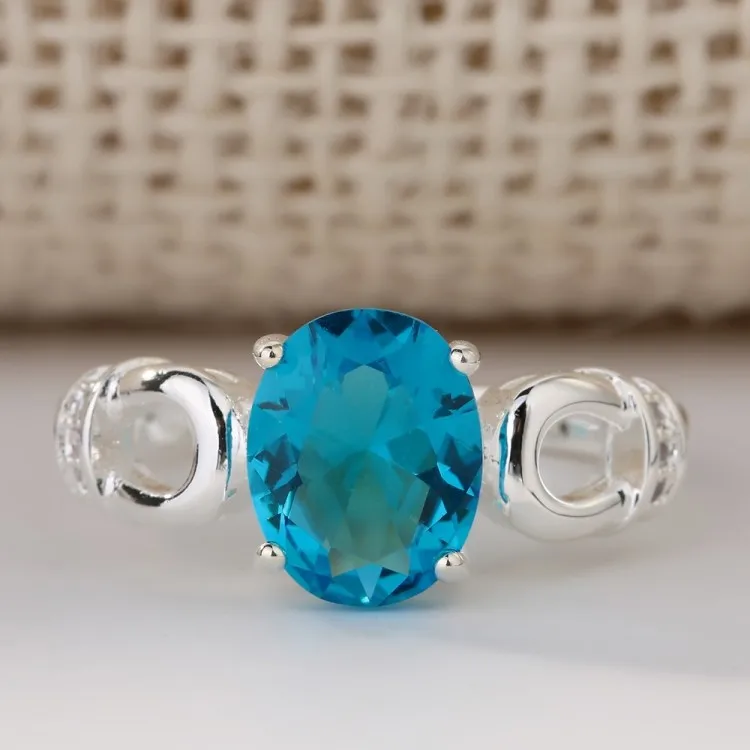 

Fashion Simple Hollow Silver Plated Inlay Zircon Ring for Women Cocktail Party Gem Crystal Wedding Ring Anniversary Jewelry Gift