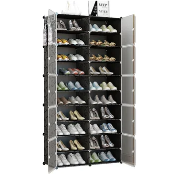 

Modular Shoe Cabinet Plastic Steel Combination Shoes Boots Storage Organizer Saving Space Closet Holder DIY Assembled Shoe Rack