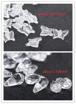 

Simple Acrylic White Clear Butterfly/Tardrop Loose DIY beads jewelry findings hole size about 1.5mm y1189