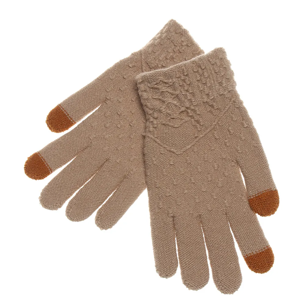 Dusty pink 5 Вязаные перчатки для сенсорного экрана, зима-осень, мужские, высокое качество, мужские, утолщенные, теплые, шерстяные, кашемировые, одноцветные, перчатки, варежки, деловые перчатки - Цвет: Dusty pink 5