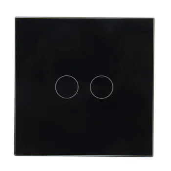 

Black Color EU Standard 1 Gang 80 Style 2 Way Touch Sensor Light Switch With Toughened Crystal Glass Panel
