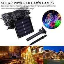 3 режима светодиодные гирлянды, сказочные огни, Рождественский Декор, праздничная патио, дворовая лампа для освещения газона, солнечный свет, открытый водонепроницаемый Garde