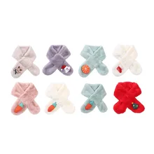 ETOSELL/милый детский шарф с рисунком; осенне-зимние шарфы унисекс для мальчиков и девочек; шарф с плюшевым воротником; модный детский теплый шарф