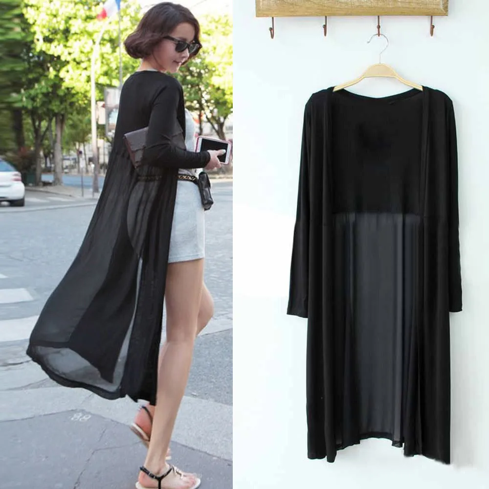 black dress with kimono cardigan
