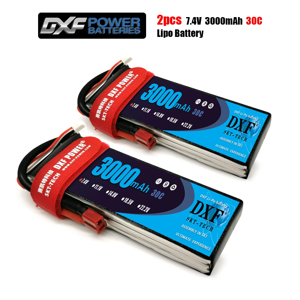 DXF Good Quality RC Lipo battery 7.4V 3000mah 2S 30C Max60C for Airplane Drone Quadrotor Car Boat truck fpv | Игрушки и хобби