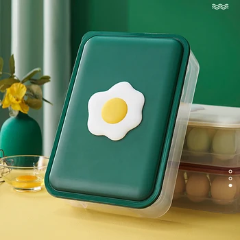 

Clear Covered Egg Holders for Refrigerator 24 Egg Holder Tray Storage Box Dispenser Stackable Plastic Eggs Containers UN