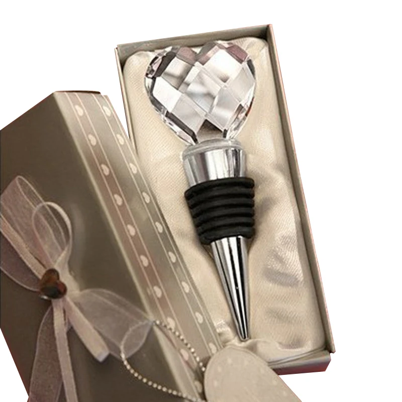 Wine Stopper Heart-Shaped Crystal Wine Stopper Plug Home Bar Beverage Bottle Sealers