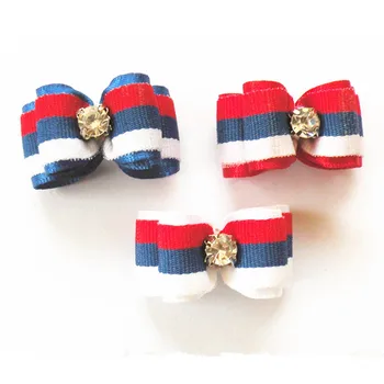 

100PC/Lot Ribbon Dog Hair Bows For Independence Day Dog Grooming Bows Pet Accessories