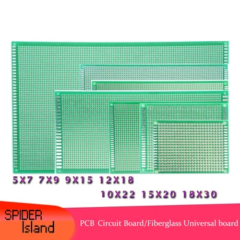 

50/100pcs PCB Circuit Board Single-sided Tin Green Oil Glass Fiber Universal Board Hole Board Universal Board 5X7 7X9 9X15 2X18