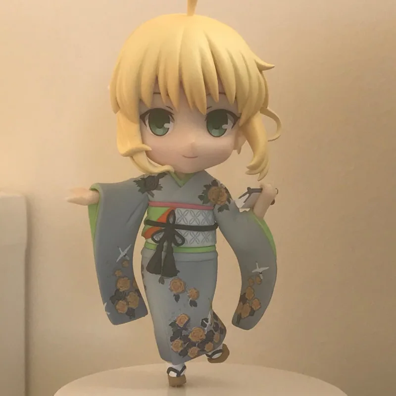10 см Nendoroid Fate/Stay Night Unlimited Blade Works Saber Tohsaka Rin кимоно ver ПВХ фигурка Коллекционная игрушка кукла - Цвет: A