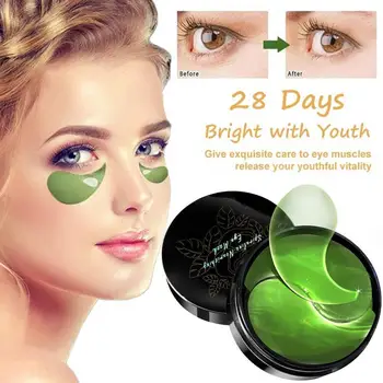 

Seaweed Eye Mask Anti-Wrinkle Skin Care Natural Moisturizing Circle Crystal Gel Patch Dark Green Eye Spirulina Remove Colla N7M1