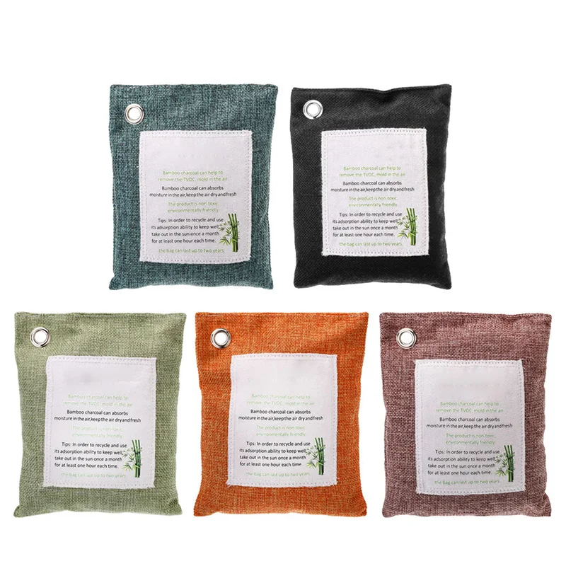 

5 Packs Natural Air Purifying Bamboo Charcoal Bag Home Car Purifier Freshener