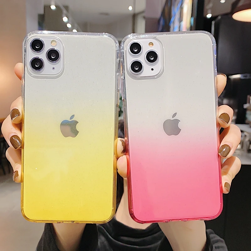 Простой Прозрачный градиентный чехол для телефона iPhone 11 Pro Max XS X XR 7 8 6 6S Plus мягкие