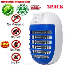 Фирменная Новинка 2 Упаковка вилка со светодиодом лампа Летающая насекомое Жук электрическая ловушка Электрический комаров убийца лампа светодиодный разъем дропшиппинг