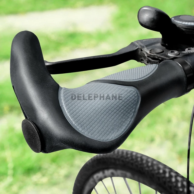 Empuñaduras ergonómicas para bicicleta de montaña con cuernos, empuñaduras  BMX antideslizantes para manillar