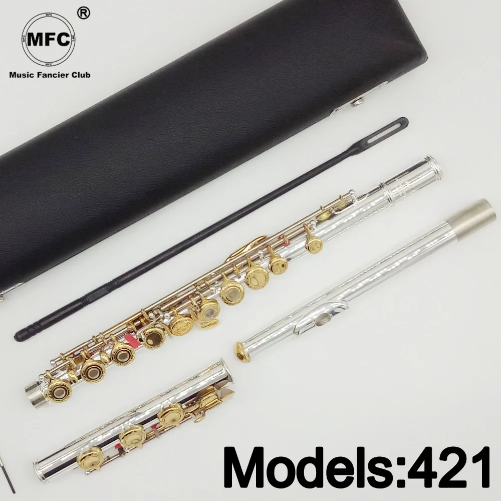 Музыкальная Fancier, Клубная флейта, 421, гравировка, ручная работа, ключи, золотое покрытие, флейты, B нога, открытые отверстия, 17 золотых ключей