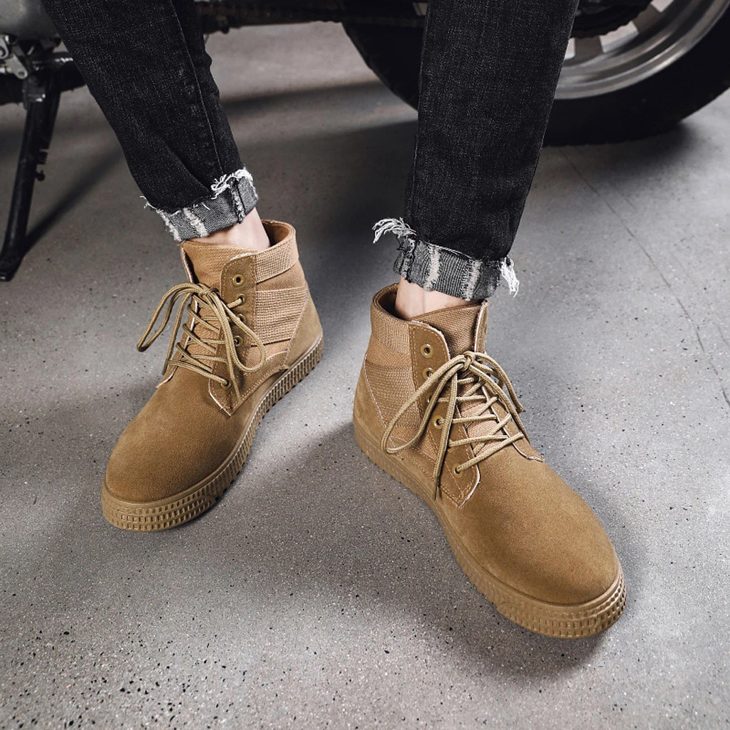 Botas De invierno gamuza para Hombre al aire libre con correa botines para Hombre Inglaterra botines zapatillas cómodos Zapatos De Hombre Casual|Botas básicas| - AliExpress