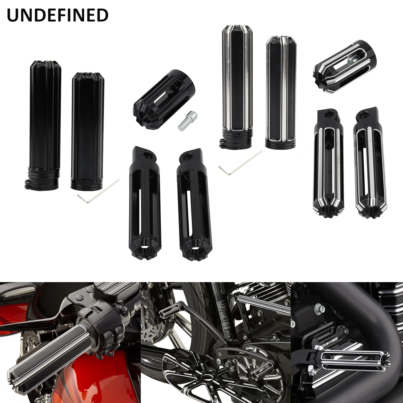 

Motorcycle 25mm Handlebar Grips Foot Pegs Footrest Shifter Peg Nail Kit For Harley Sportster XL Dyna Softail Fatboy Touring FLHR