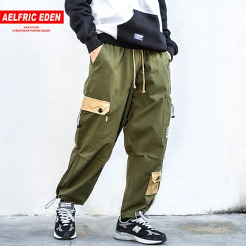 

Aelfric Eden Hip Hop Multi Pocket Men Cargo Pants Harajuku Casual Streetwear Sweatpants 2019 Joggers Male Fashion Track Trousers