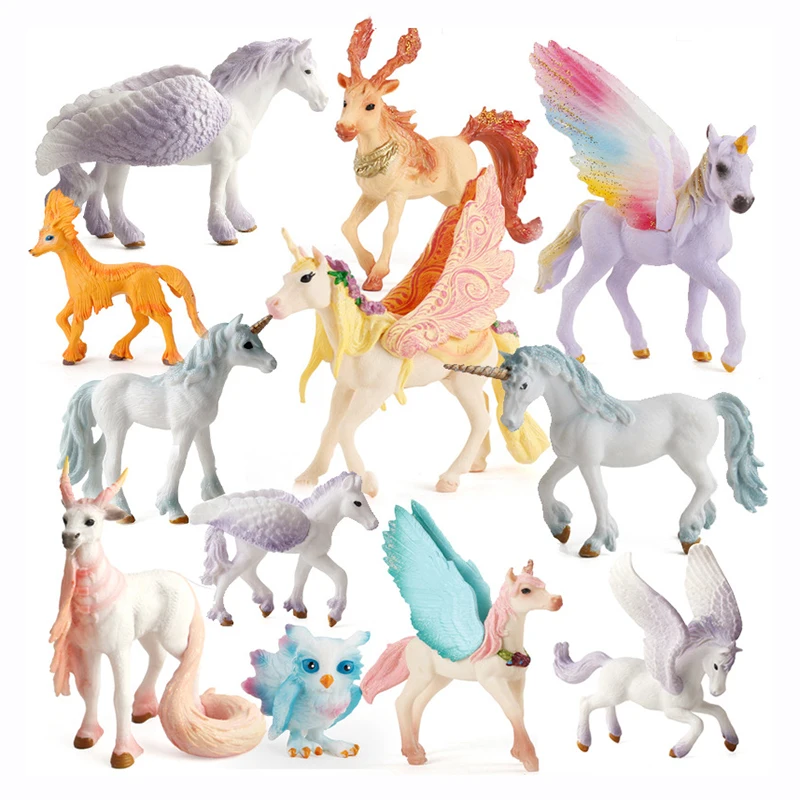 

PVC Simulation Animal Model Decoration Toy European Mythology Legend Elf Sheep Pegasus Unicorn Movable Doll Collection Toy Gift