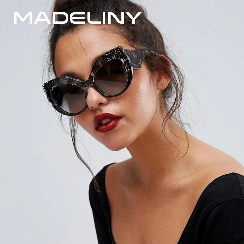 MADELINY модные негабаритные женские солнцезащитные очки кошачий глаз новые роскошные женские солнцезащитные очки фирменный дизайн винтажные очки UV400 MA023