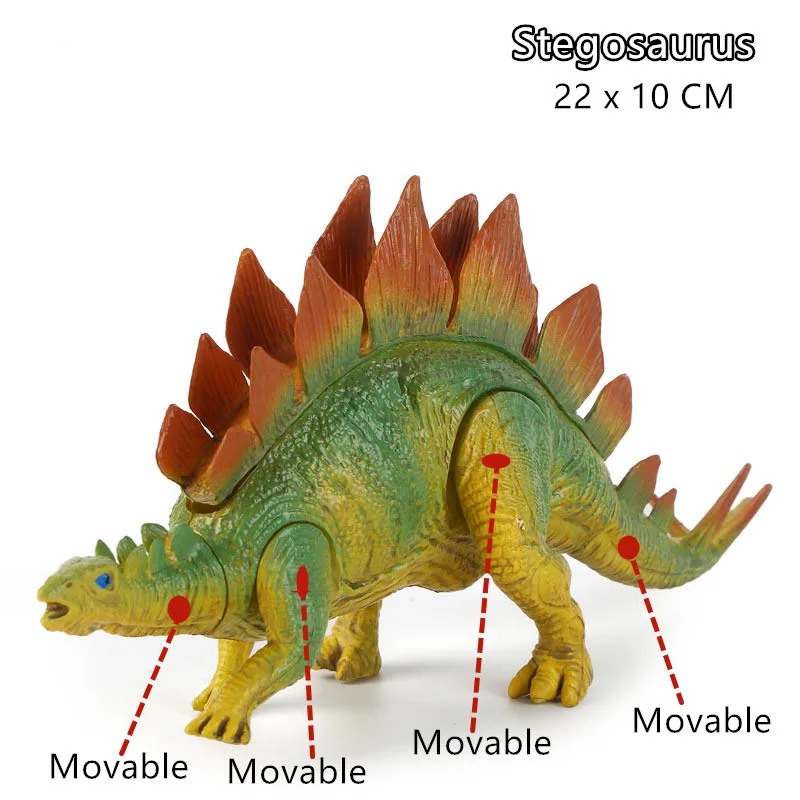 1 шт., 20-28 см, модель подвижного динозавра, Парк Юрского периода, детские игрушки, T-REX, трицератопс, Брахиозавр - Цвет: C
