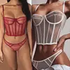 2022 Women Bra Brief Sets Floral Lace Sexy Lingerie Set Underwear Female Ladies Intimates Transparent Lace Bra Panties Underwear ► Photo 1/6