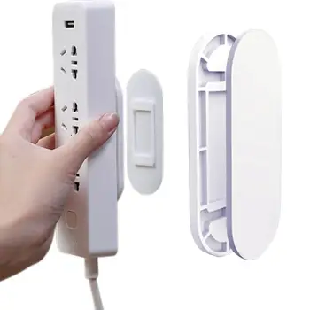 

Remote Control Self Adhesive For Wifi Router Removable Seamless Socket Fixator No Drilling Wall Mounted Home Power Strip Holder