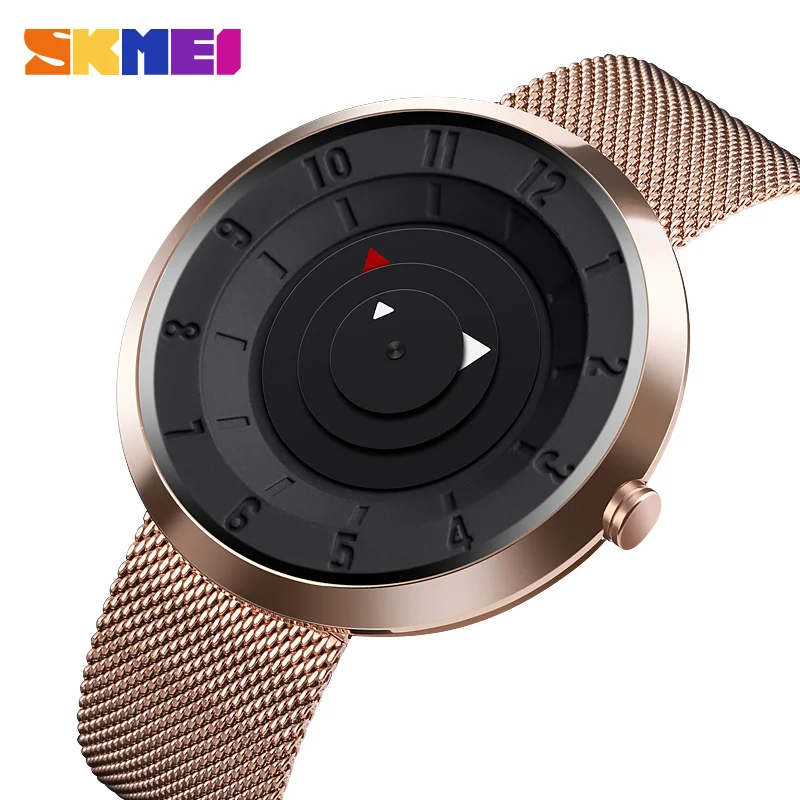 

SKMEI Fashion Watches Men Business Quartz Wristwatches 3Bar Waterproof Casual Stainless Steel Mesh Strap Watch Relogio Masculino