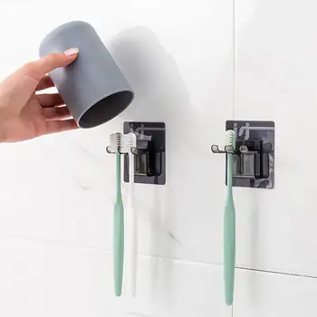 

3Pcs Toothbrush Holder With Three Hooks Bathroom Toothbrush Holder Organizer Hanging Set Bathroom Accessories