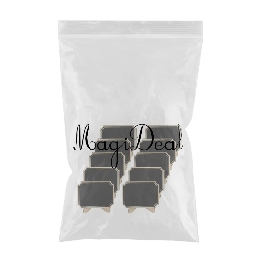 10x Mini Hanging Blackboard Wood Plaque Sign DIY Tag Wine Tag Price Tag Chalkboard Kids Deco Board for Wedding Party Decoration