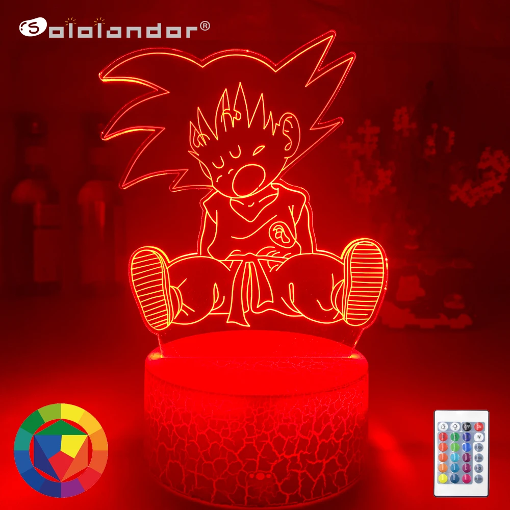 

Led Night Light Baby Goku Sleep Figure Night Light for Bedroom Decoration 16 Colors Changing Usb Table 3d Lamp Dragon Ball Gift